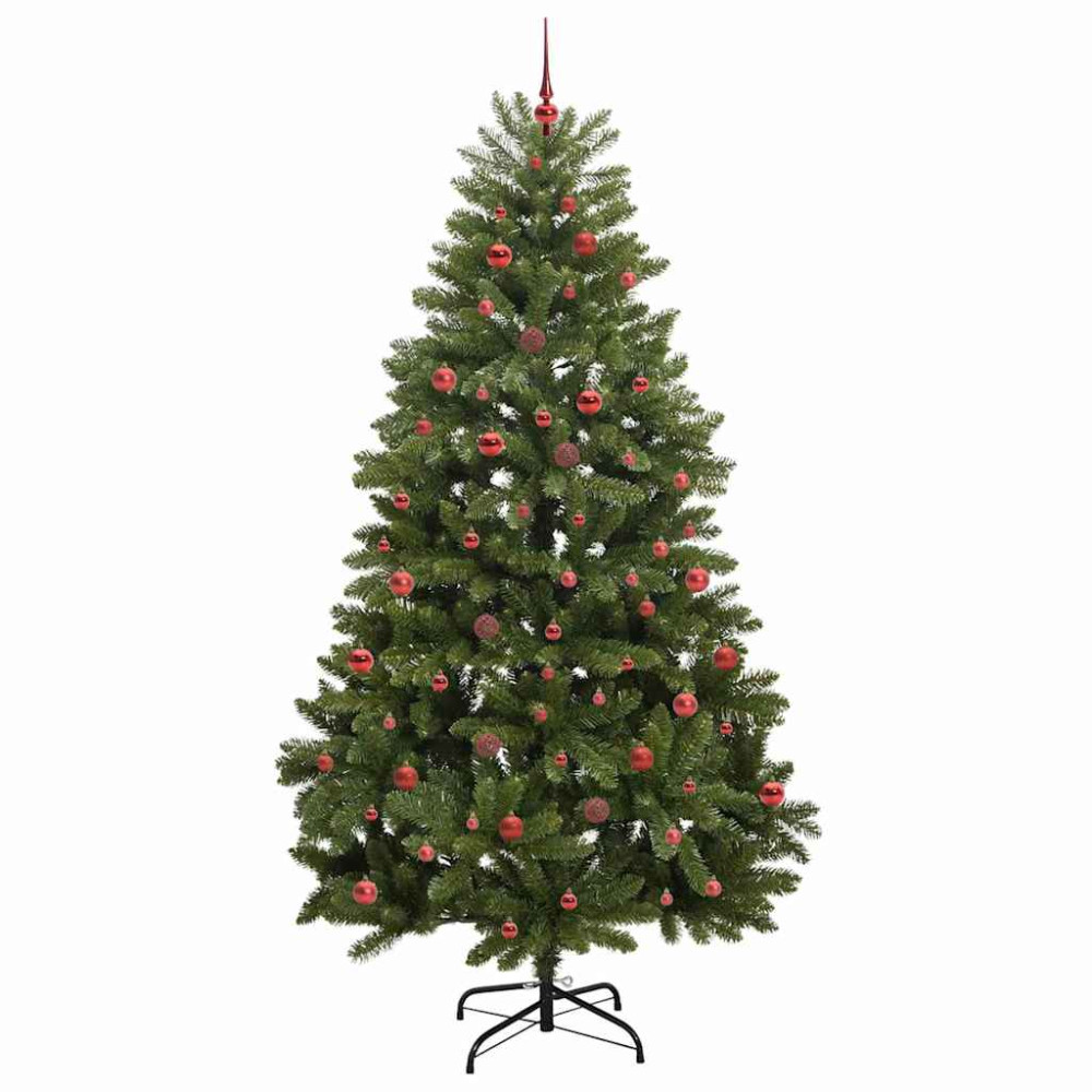 Produktbild för Konstgjord julgran Grön 240 cm PVC och metall