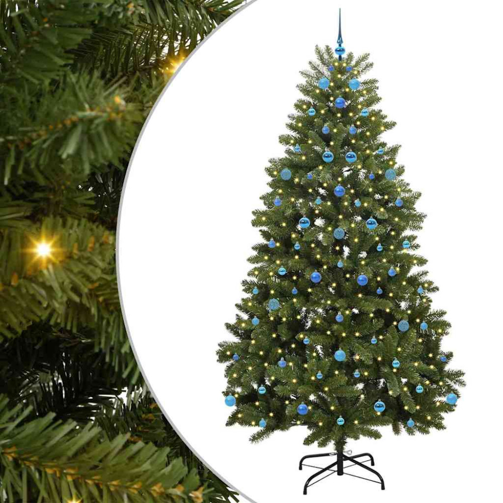 Produktbild för Konstgjord julgran Grön 240 cm PVC och metall