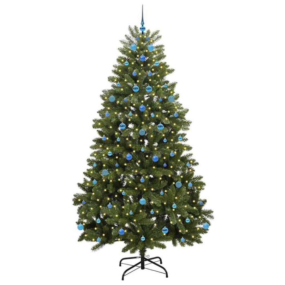 Produktbild för Konstgjord julgran Grön 240 cm PVC och metall