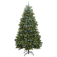 Produktbild för Konstgjord julgran Grön 240 cm PVC och metall