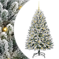 Produktbild för Konstgjord julgran Grön och Vit 120 cm PVC och metall