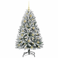 Produktbild för Konstgjord julgran Grön och Vit 120 cm PVC och metall
