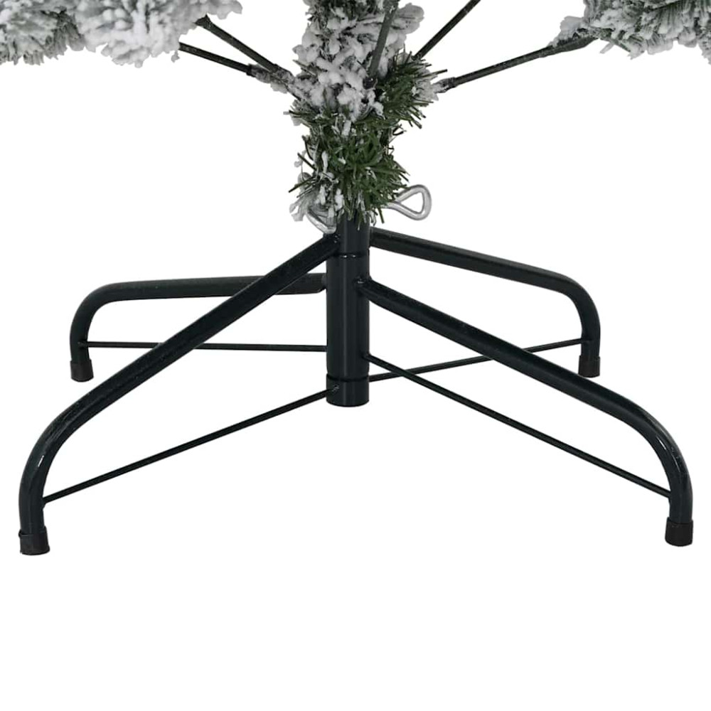 Produktbild för Konstgjord julgran Grön och Vit 150 cm PVC och metall