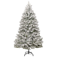 Produktbild för Konstgjord julgran Grön och Vit 210 cm PVC och metall