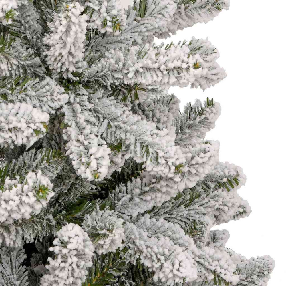 Produktbild för Konstgjord julgran Grön och Vit 210 cm PVC och metall
