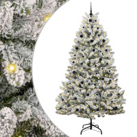 Produktbild för Konstgjord julgran Grön och Vit 240 cm PVC och metall