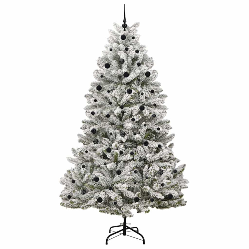 Produktbild för Konstgjord julgran Grön och Vit 240 cm PVC och metall
