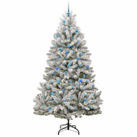 Produktbild för Konstgjord julgran Grön och Vit 240 cm PVC och metall