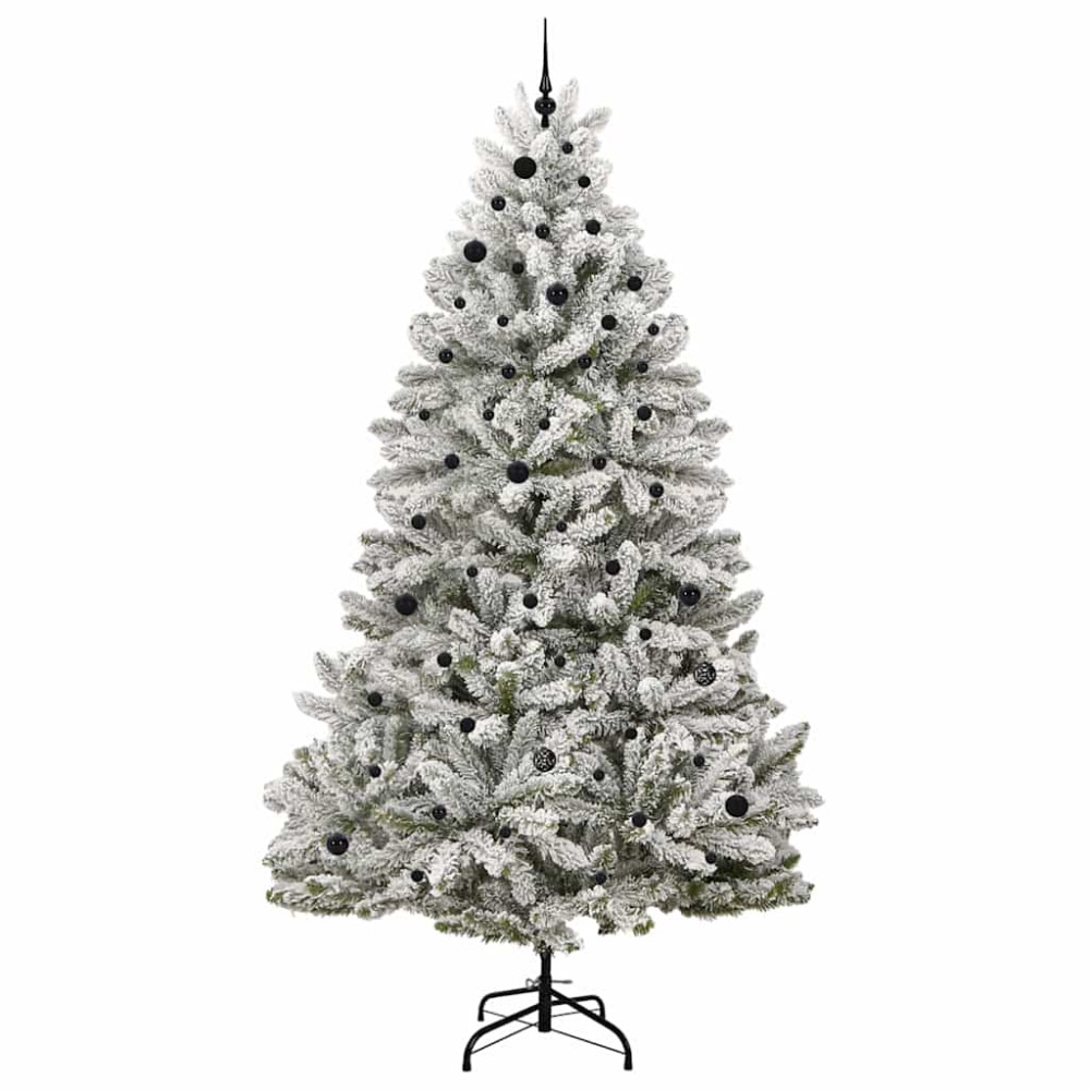 Produktbild för Konstgjord julgran Grön och Vit 270 cm PVC och metall