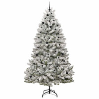 Produktbild för Konstgjord julgran Grön och Vit 270 cm PVC och metall