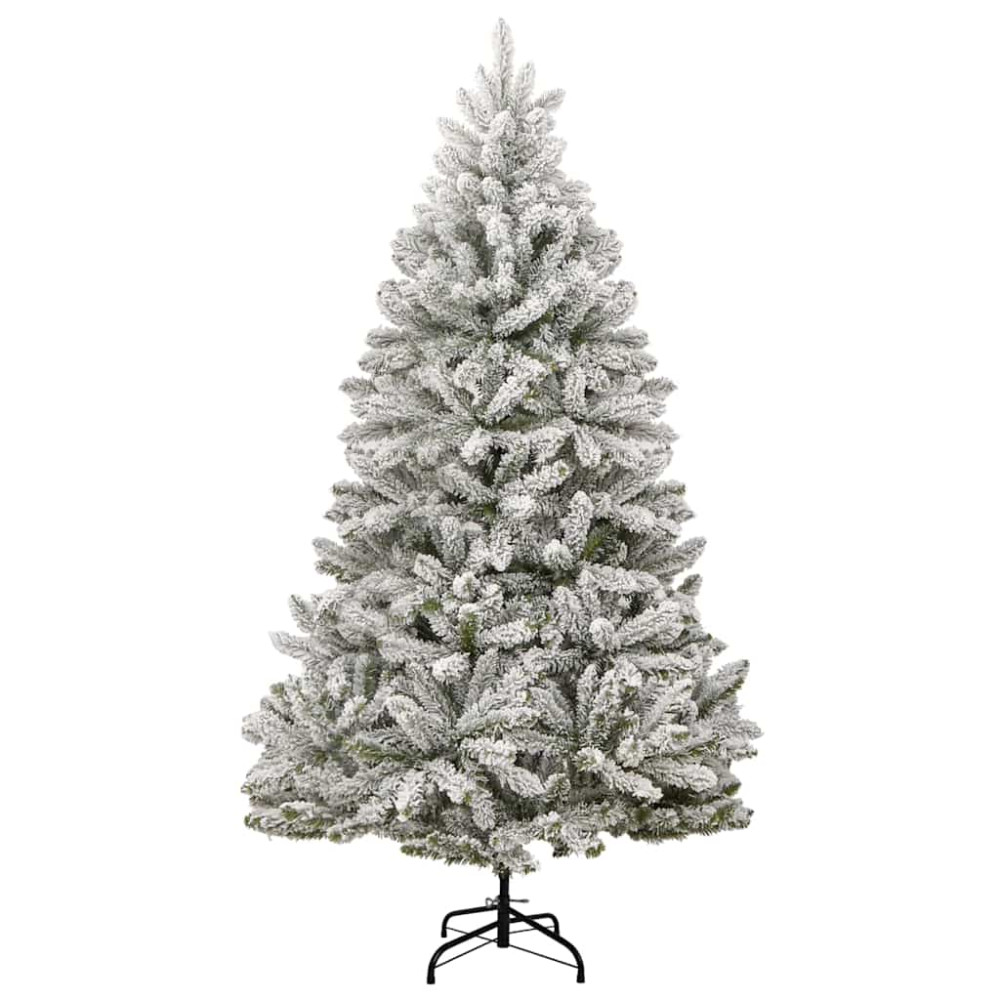 Produktbild för Konstgjord julgran Grön och Vit 270 cm PVC och metall