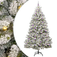 Produktbild för Konstgjord julgran Grön och Vit 270 cm PVC och metall