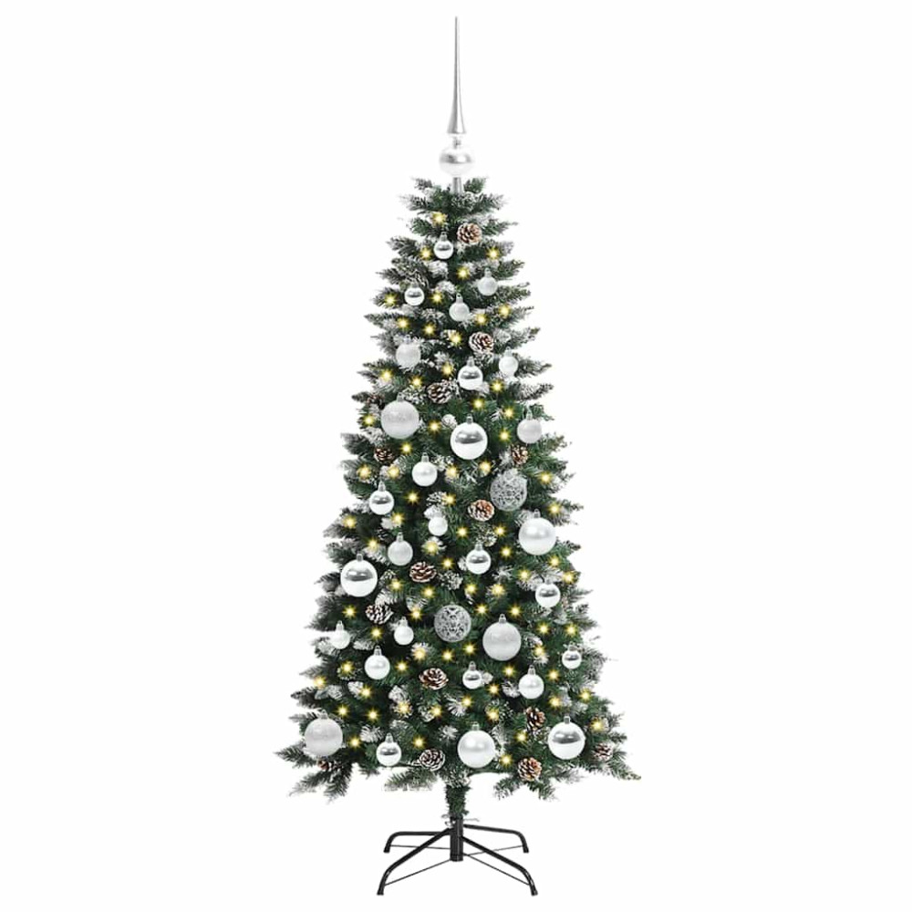 Produktbild för Konstgjord julgran Grön 120 cm PVC och Plast och Stål