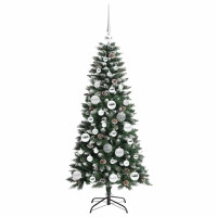 Produktbild för Konstgjord julgran Grön 120 cm PVC och Plast och Stål