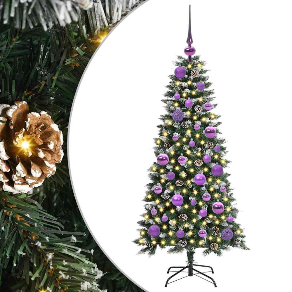 Produktbild för Konstgjord julgran Grön 120 cm PVC och Plast och Stål
