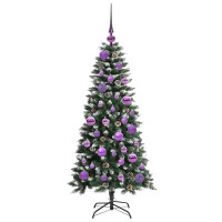 Produktbild för Konstgjord julgran Grön 120 cm PVC och Plast och Stål