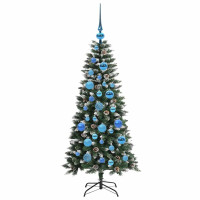 Produktbild för Konstgjord julgran Grön 120 cm PVC och Plast och Stål