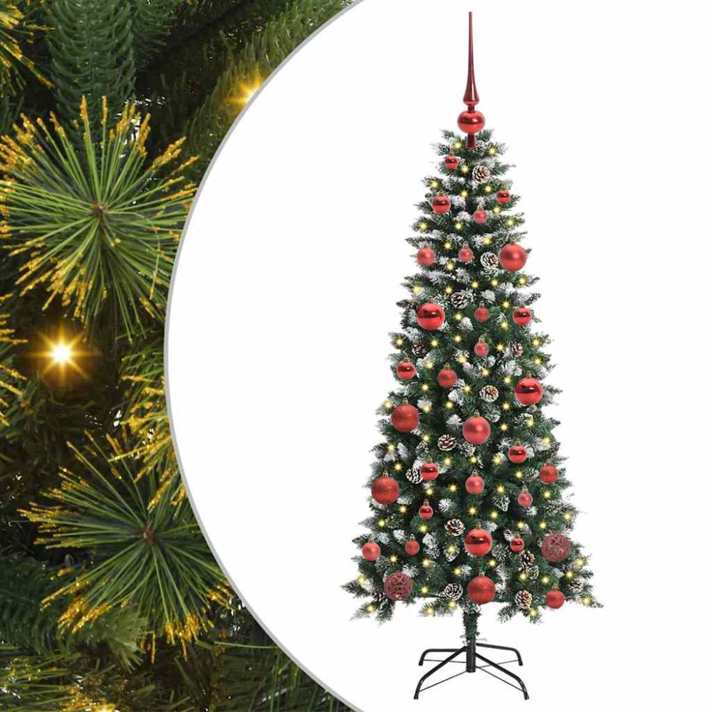 Produktbild för Konstgjord julgran Grön 150 cm PVC och Plast och Stål