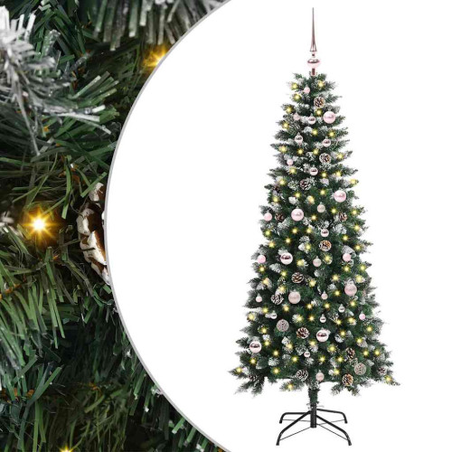 vidaXL Konstgjord julgran Grön 150 cm PVC och Plast och Stål