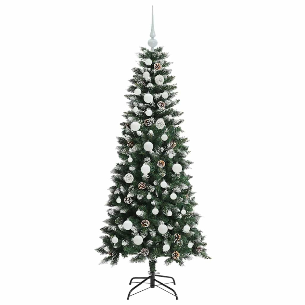Produktbild för Konstgjord julgran Grön 150 cm PVC och Plast och Stål