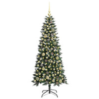 Produktbild för Konstgjord julgran Grön 150 cm PVC och Plast och Stål