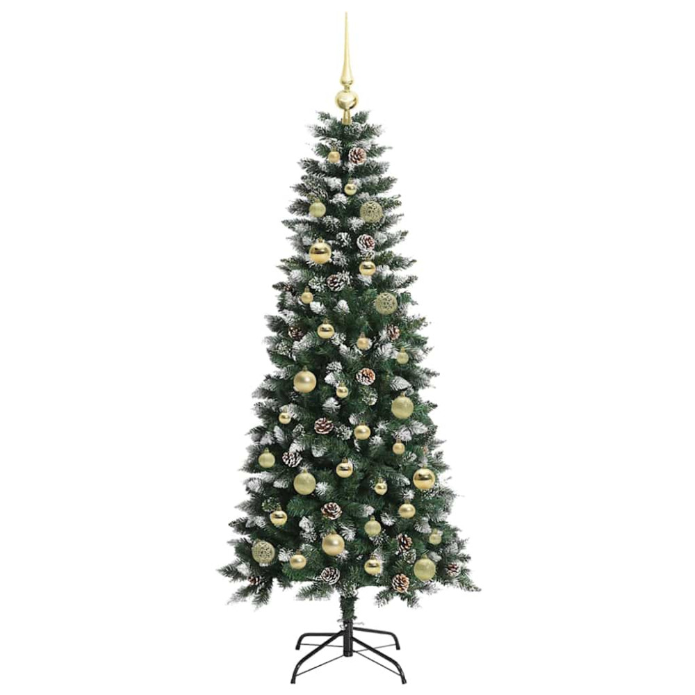 Produktbild för Konstgjord julgran Grön 150 cm PVC och Plast och Stål