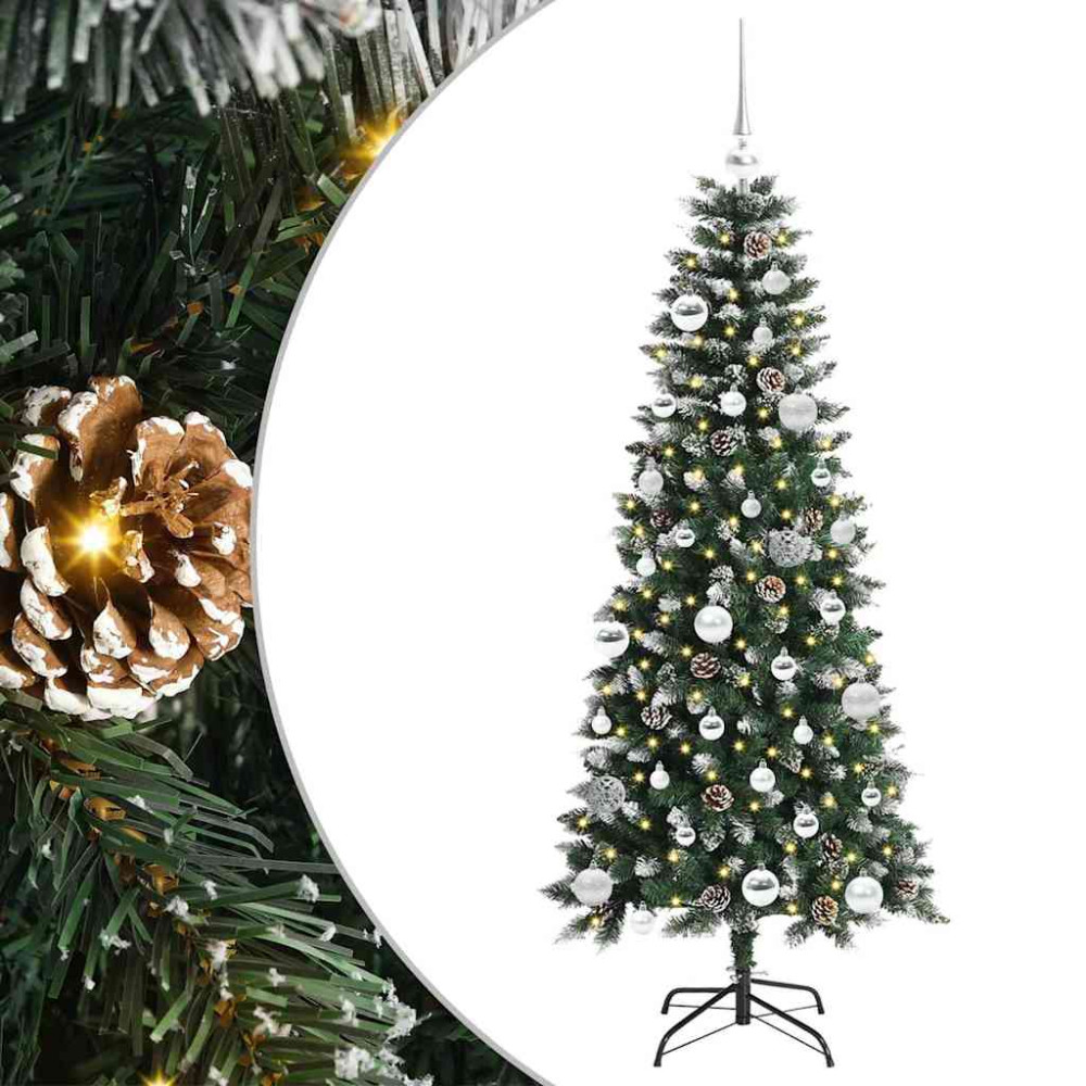 Produktbild för Konstgjord julgran Grön 150 cm PVC och Plast och Stål