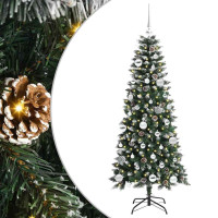 Produktbild för Konstgjord julgran Grön 150 cm PVC och Plast och Stål