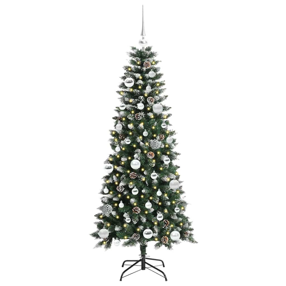 Produktbild för Konstgjord julgran Grön 150 cm PVC och Plast och Stål