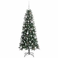 Produktbild för Konstgjord julgran Grön 150 cm PVC och Plast och Stål