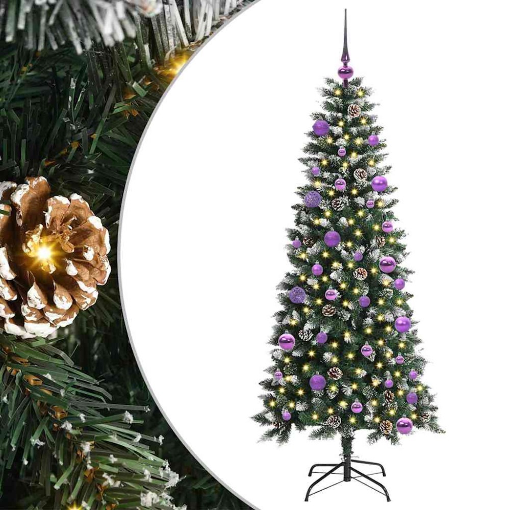 Produktbild för Konstgjord julgran Grön 150 cm PVC och Plast och Stål