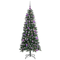 Produktbild för Konstgjord julgran Grön 150 cm PVC och Plast och Stål