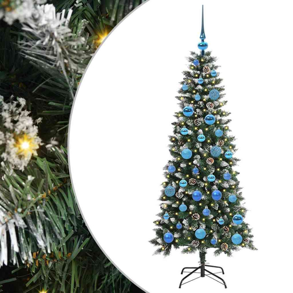 Produktbild för Konstgjord julgran Grön 150 cm PVC och Plast och Stål