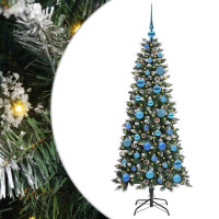 Produktbild för Konstgjord julgran Grön 150 cm PVC och Plast och Stål