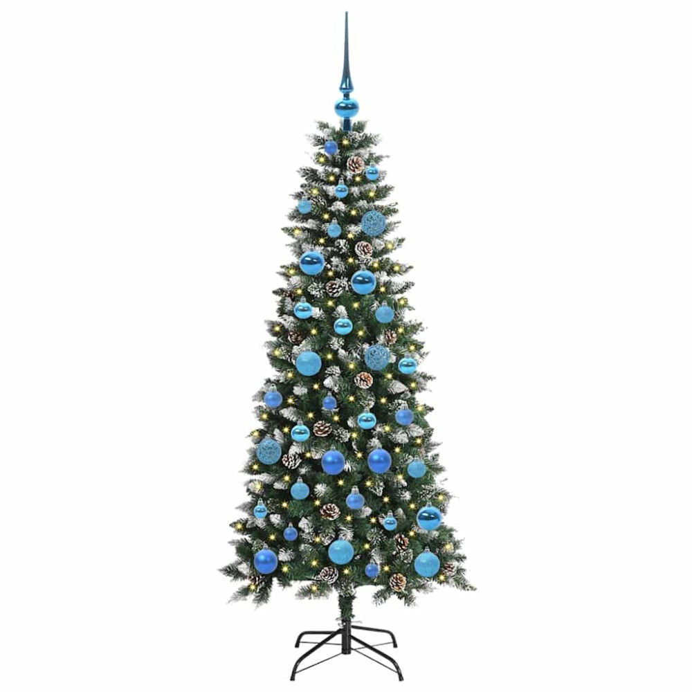 Produktbild för Konstgjord julgran Grön 150 cm PVC och Plast och Stål