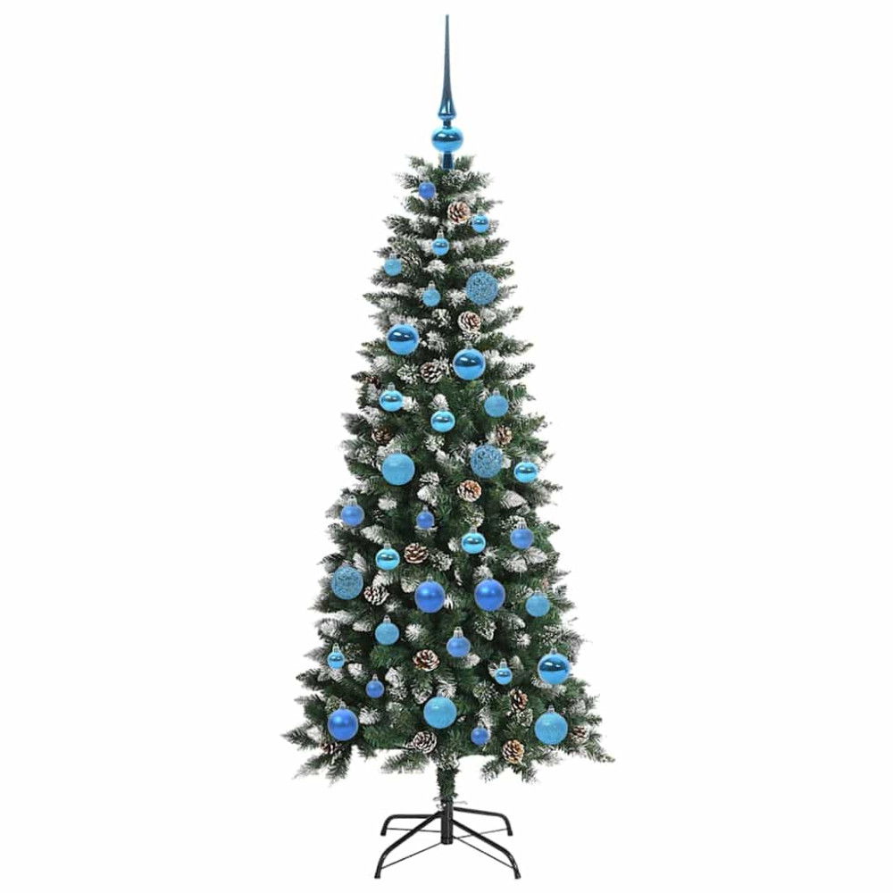 Produktbild för Konstgjord julgran Grön 150 cm PVC och Plast och Stål