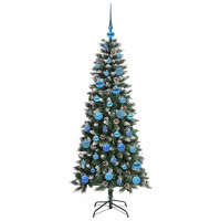 Produktbild för Konstgjord julgran Grön 150 cm PVC och Plast och Stål