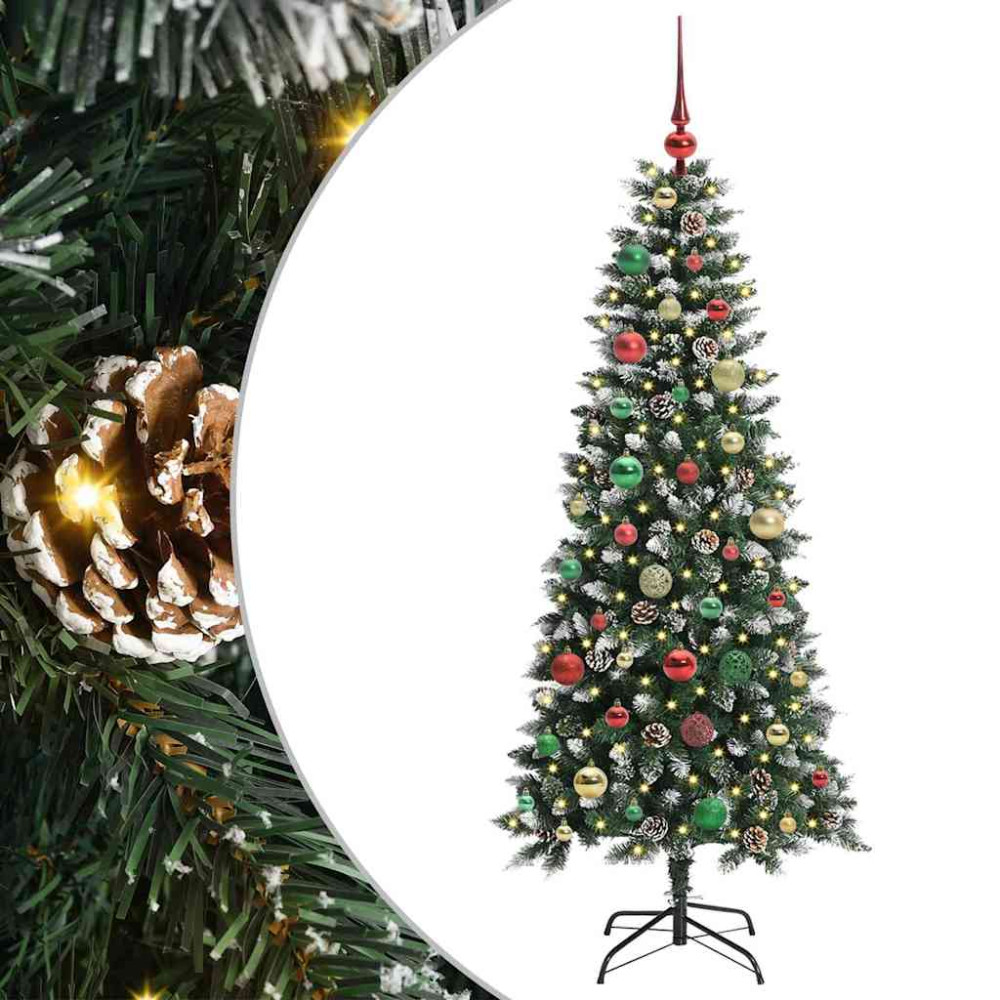 Produktbild för Konstgjord julgran Grön 150 cm PVC och Plast och Stål