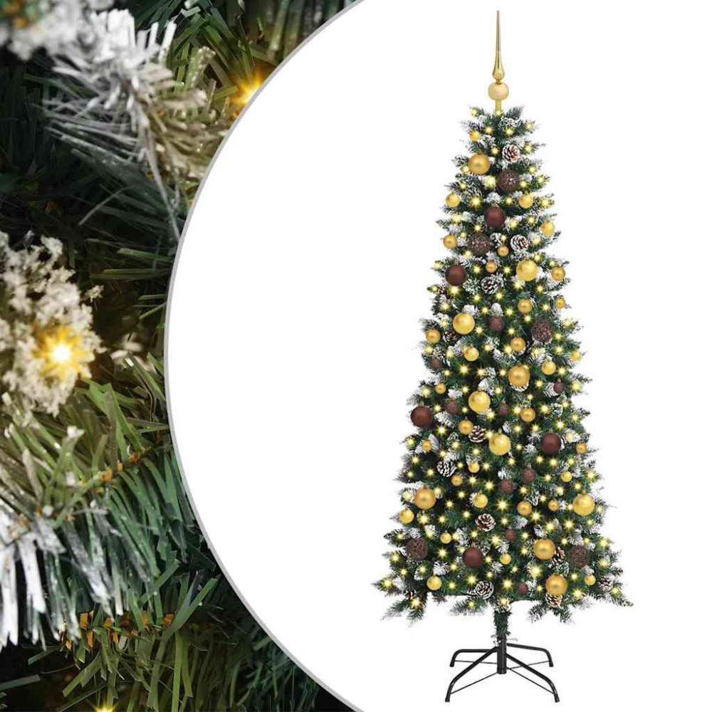 Produktbild för Konstgjord julgran Grön 180 cm PVC och Plast och Stål