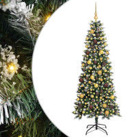 Produktbild för Konstgjord julgran Grön 180 cm PVC och Plast och Stål