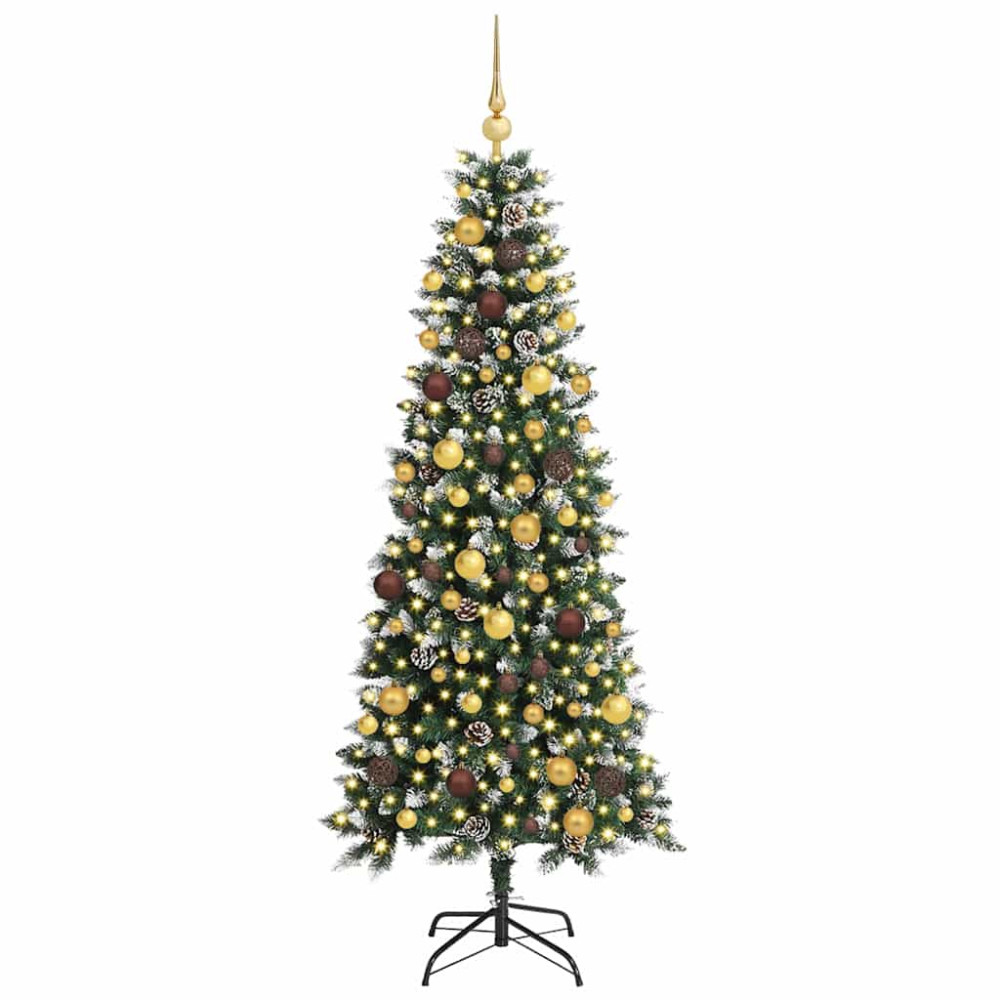 Produktbild för Konstgjord julgran Grön 180 cm PVC och Plast och Stål