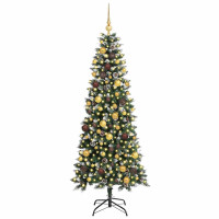 Produktbild för Konstgjord julgran Grön 180 cm PVC och Plast och Stål
