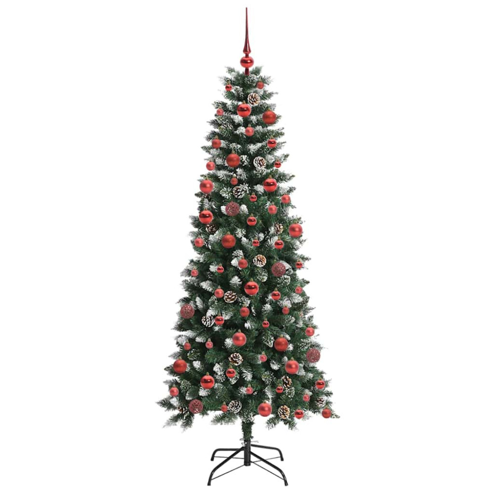 Produktbild för Konstgjord julgran Grön 180 cm PVC och Plast och Stål