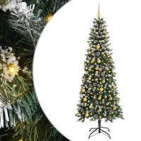 Produktbild för Konstgjord julgran Grön 210 cm PVC och Plast och Stål