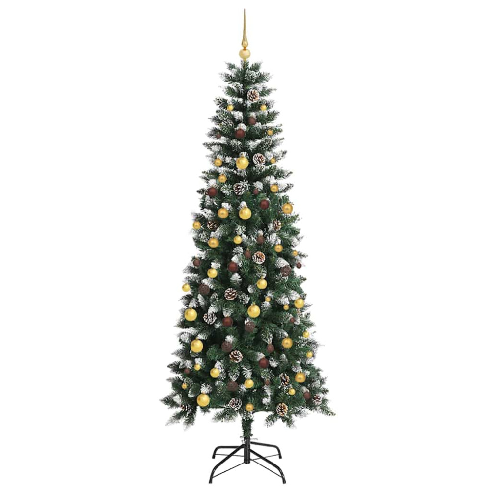 Produktbild för Konstgjord julgran Grön 210 cm PVC och Plast och Stål