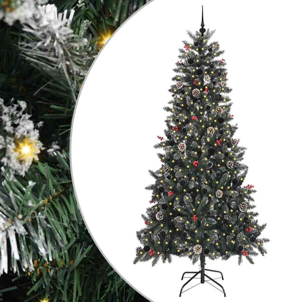 Produktbild för Konstgjord julgran Grön 240 cm PVC och Plast och Stål