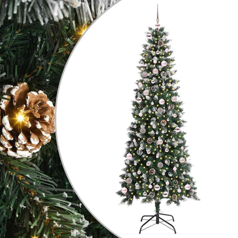 Produktbild för Konstgjord julgran Grön 240 cm PVC och Plast och Stål