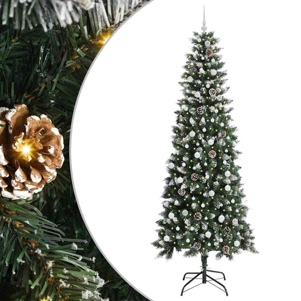 Produktbild för Konstgjord julgran Grön 240 cm PVC och Plast och Stål