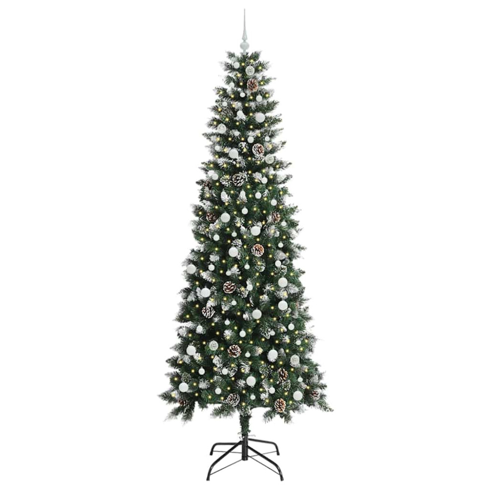 Produktbild för Konstgjord julgran Grön 240 cm PVC och Plast och Stål