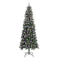 Produktbild för Konstgjord julgran Grön 240 cm PVC och Plast och Stål